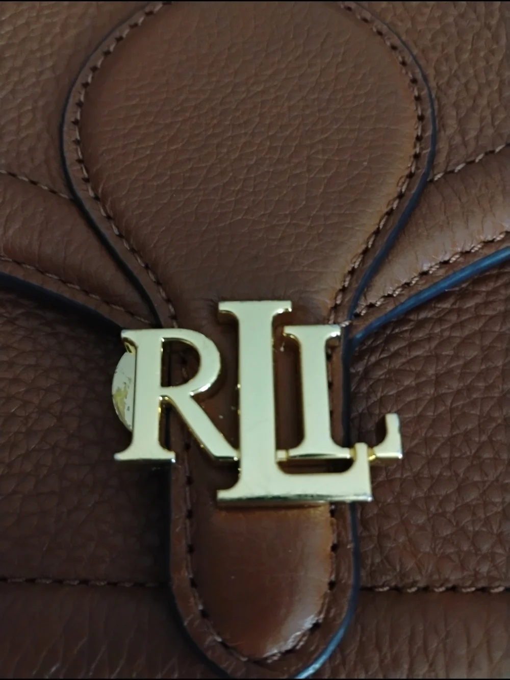 Ralph Lauren Brown Leather Chain Shoulder Bag